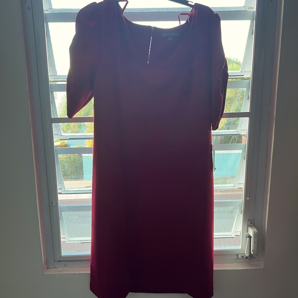 Wine red dress that hits below the knee. Size 14 new with tag